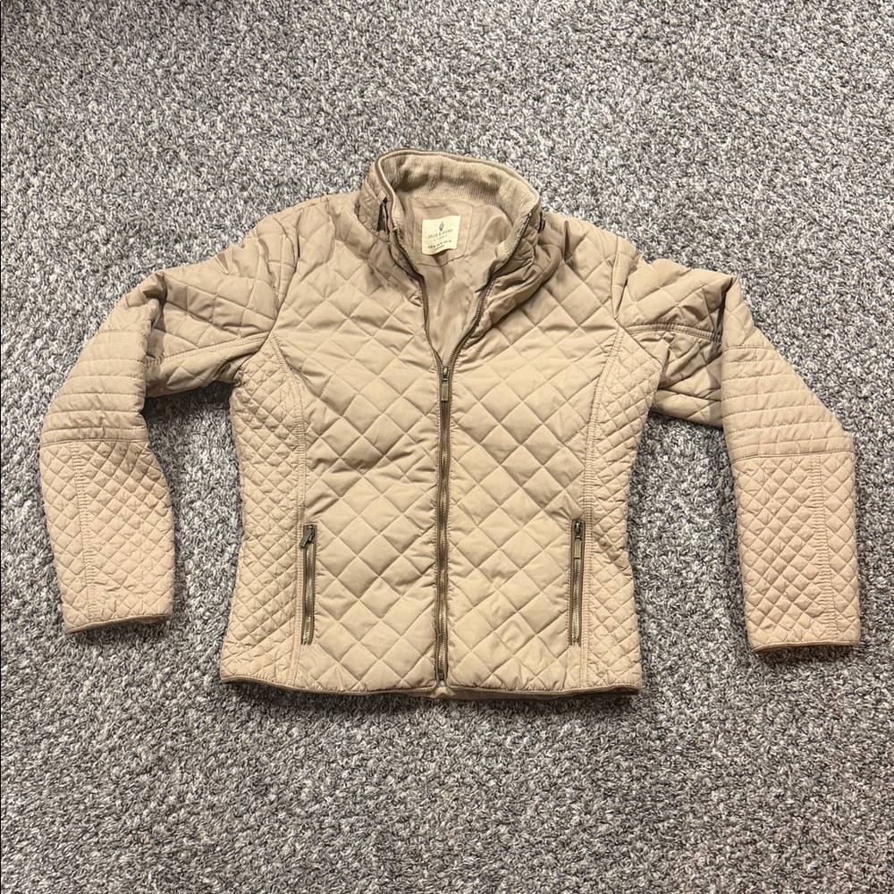 Elegant Tan Quilted Women's Puffer Jacket